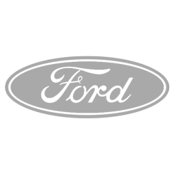 Ford logo. MIRO Industries has provided roof pipe supports and other rooftop ramps and systems for Ford.