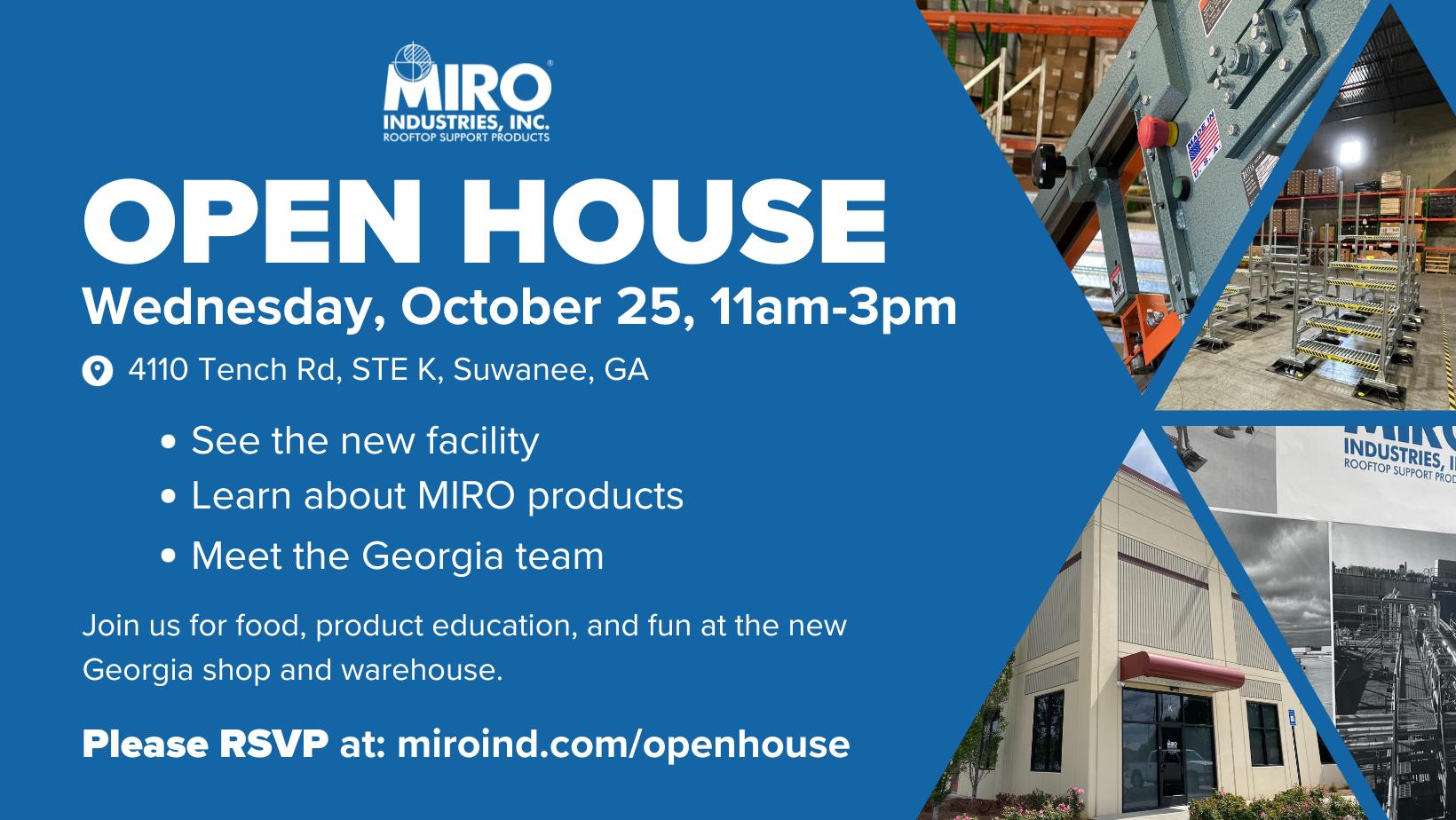MIRO Open House in Suwanee, GA on October 25