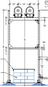 Rooftop pipe support solution with ballast for wind load