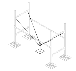 Rooftop pipe support solution with tie down to address wind load