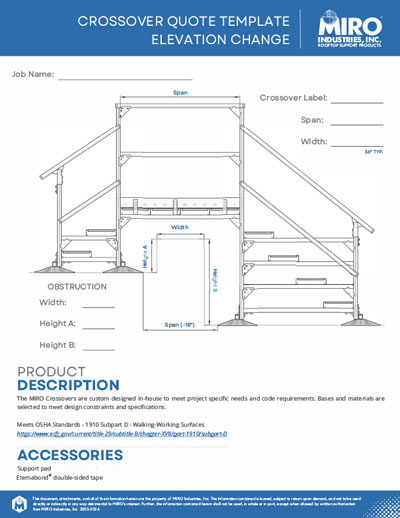 Rooftop Elevation Change stairs crossover quote template