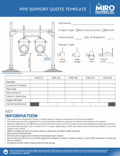 Rooftop Pipe Supports quote template