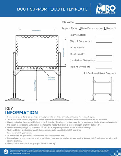 Rooftop Duct Supports quote template