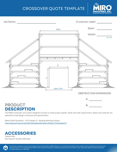 Quote template for MIRO rooftop stairs and crossovers