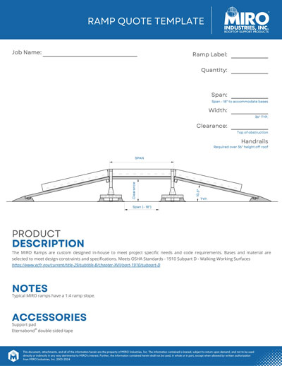 Quote template for MIRO rooftop ramps