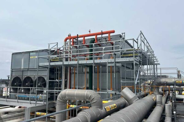 Cooling Tower on roof with MIRO service access platform