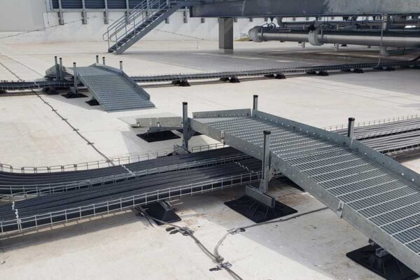 MIRO ramps over cable trays on data center roof