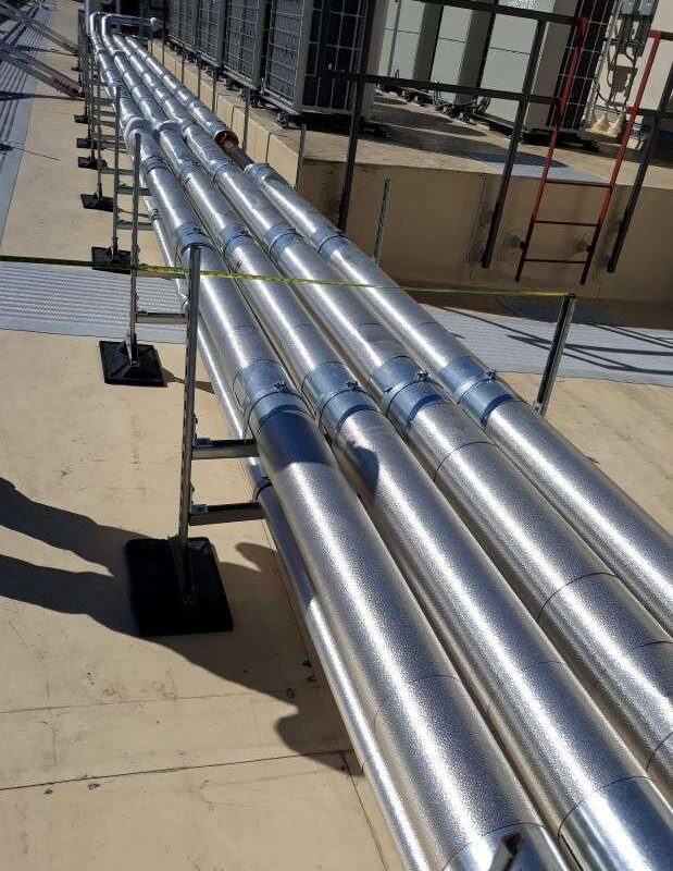 rooftop pipe support frame